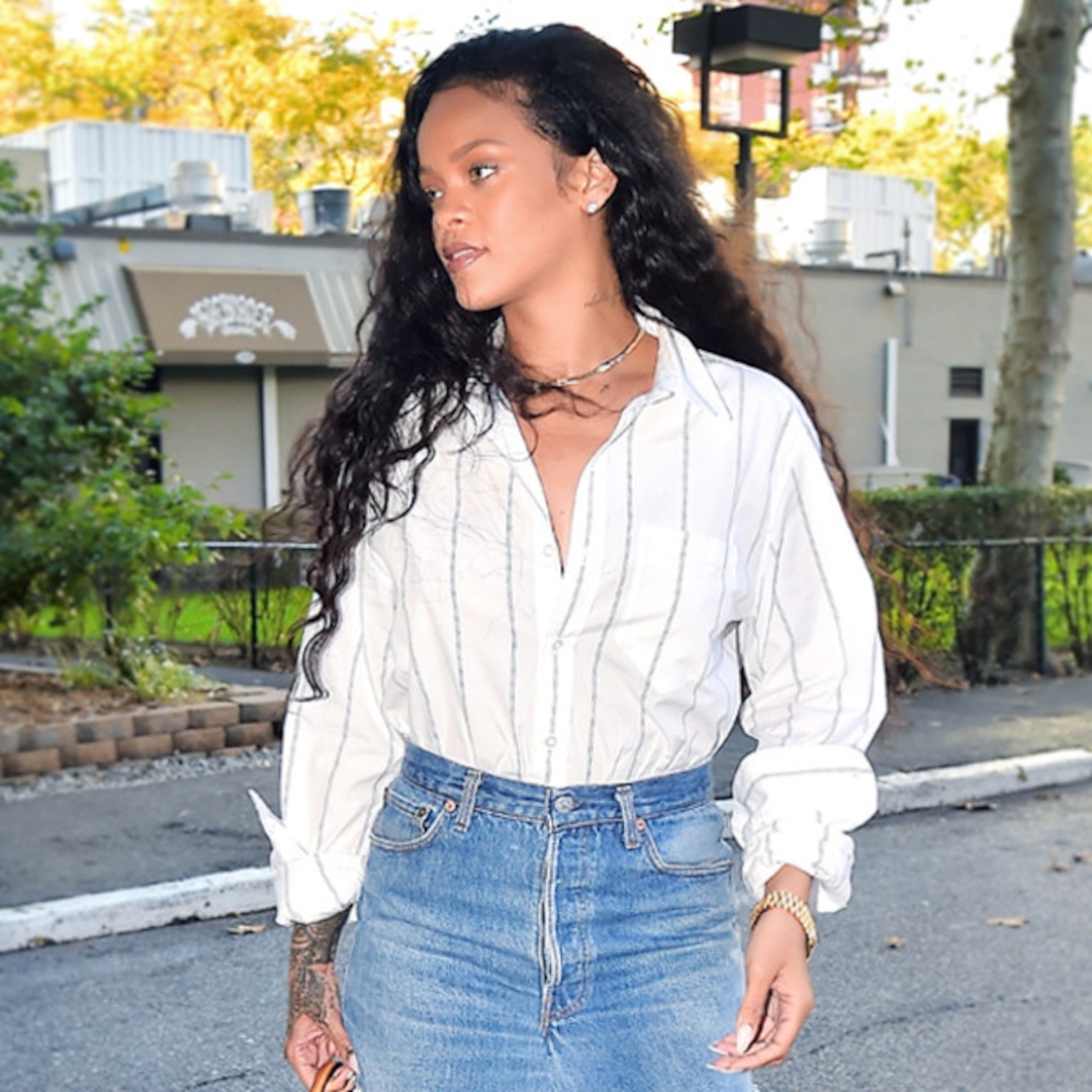 Rihanna S Edgy Shirt Dress Trick Is Actually Amazing E Online